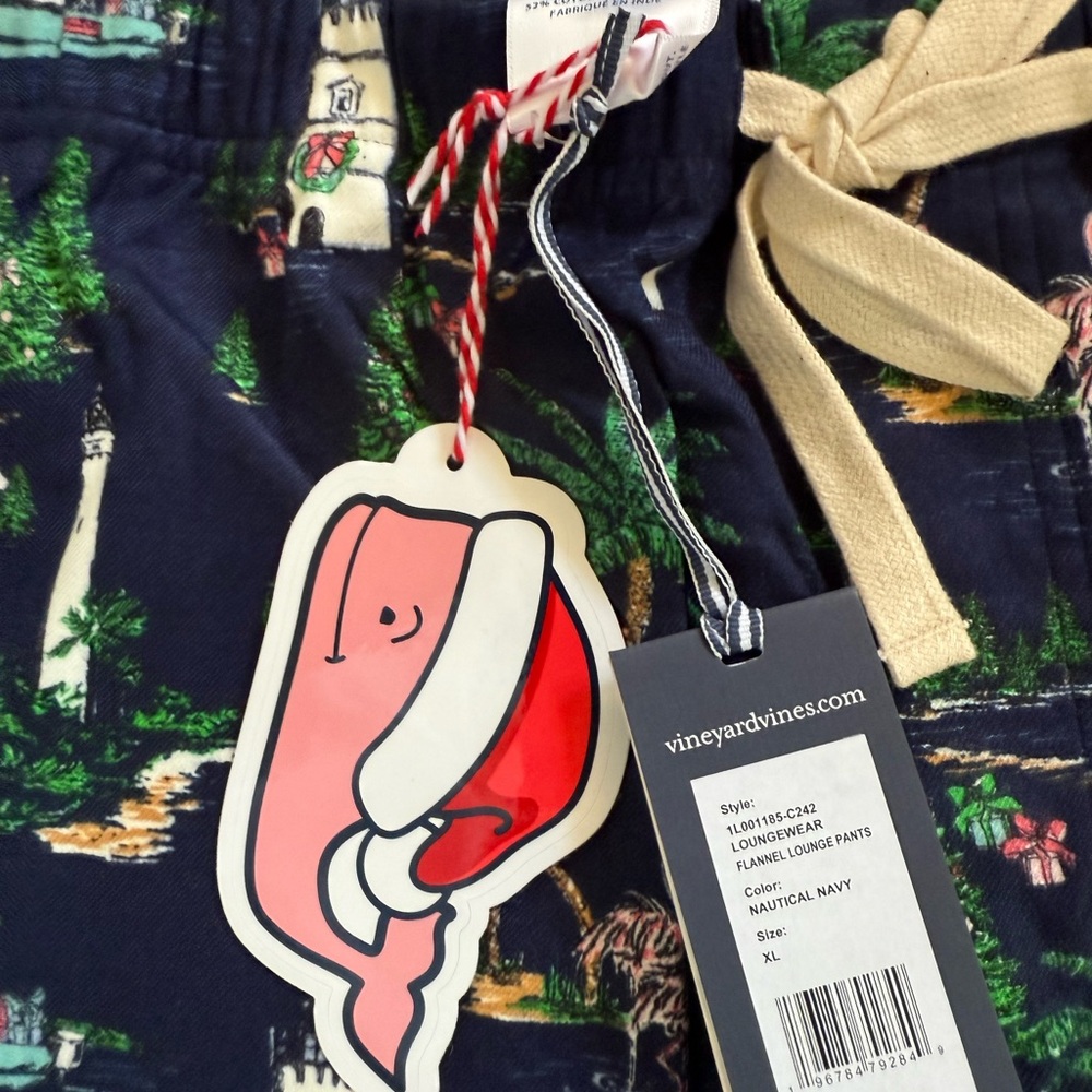 Vineyard Vines Festive Christmas Navy Pajama Pants - Picture 4 of 7
